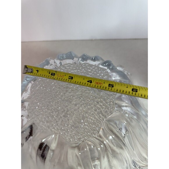 Clear Glass Flower-Petal Serving Bowl ~10-11″ – Decorative Fruit / Candy Dish - Picture 5 of 5